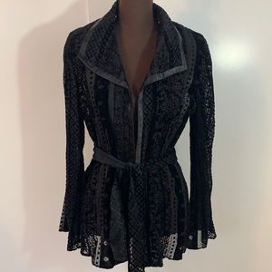 Black sheer velvet jacket